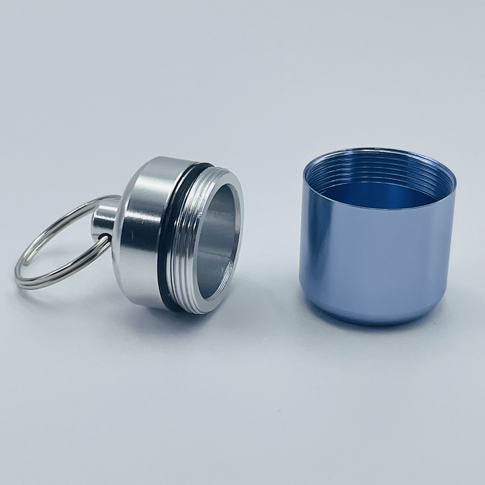 Keychain Medicine Pill Box Case Bottle Holder Waterproof Metal Container 6PCS