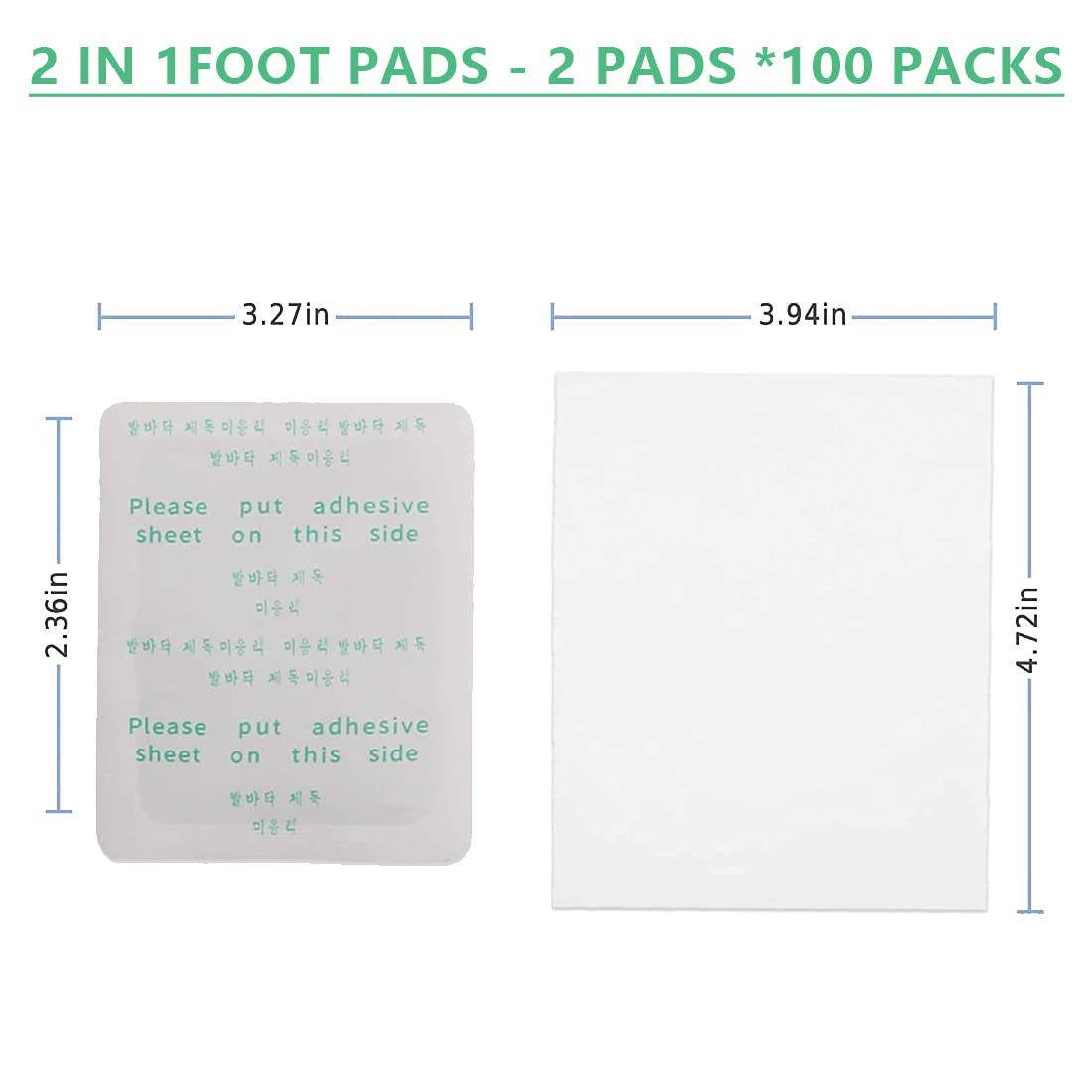 100Pads Natural Bamboo Vinegar Ginger Powder Foot Pads for Travel or Home Use