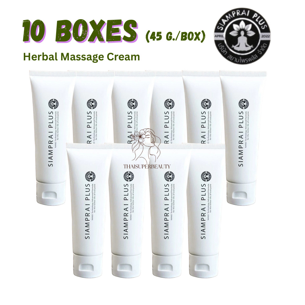 10x Siamprai Plus Herbal Massage Cream Pain Relief Muscle Relaxing Sleep Aid 45g
