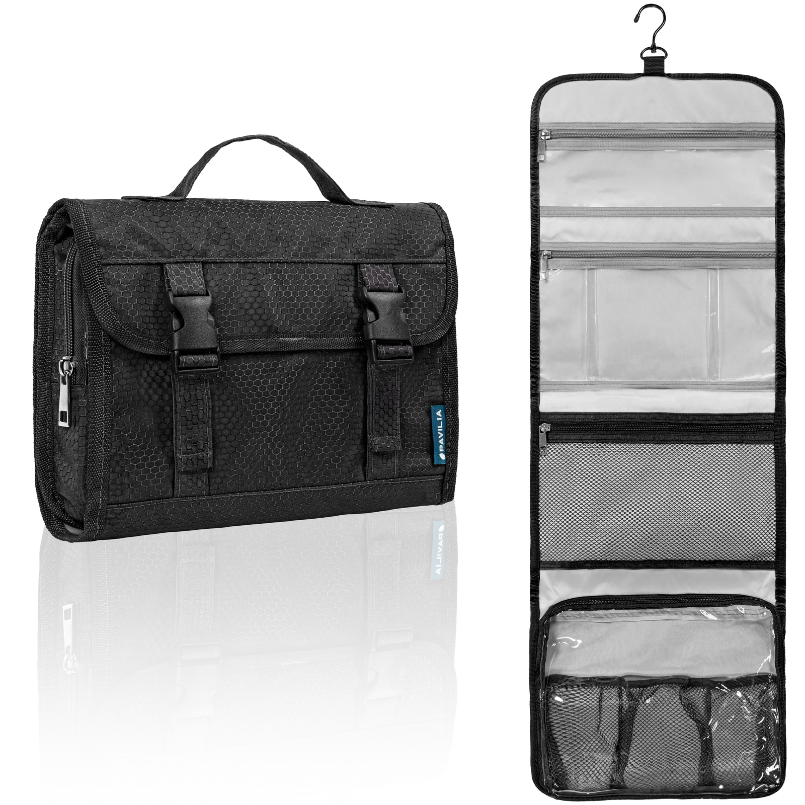 Travel Cosmetic Makeup Bag Toiletry Hanging Zip Organizer Storage Case Folding