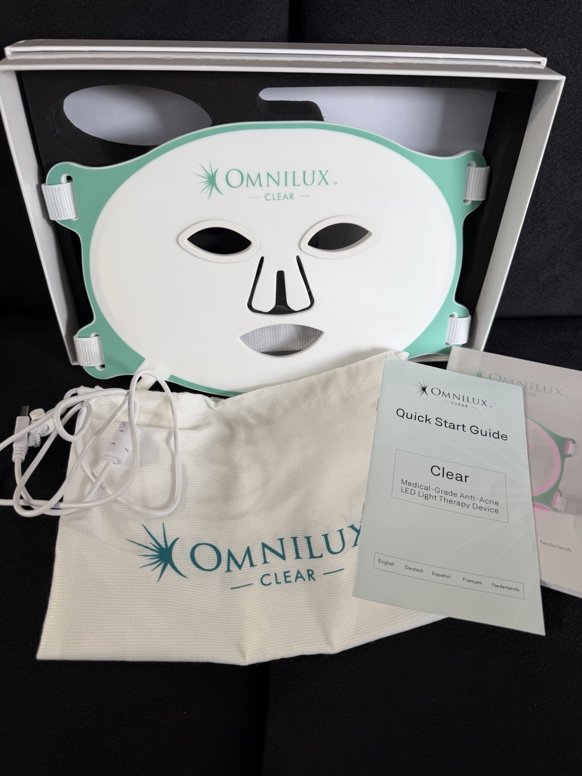 Omnilux Clear Face LED Light Therapy Mask Full Kit