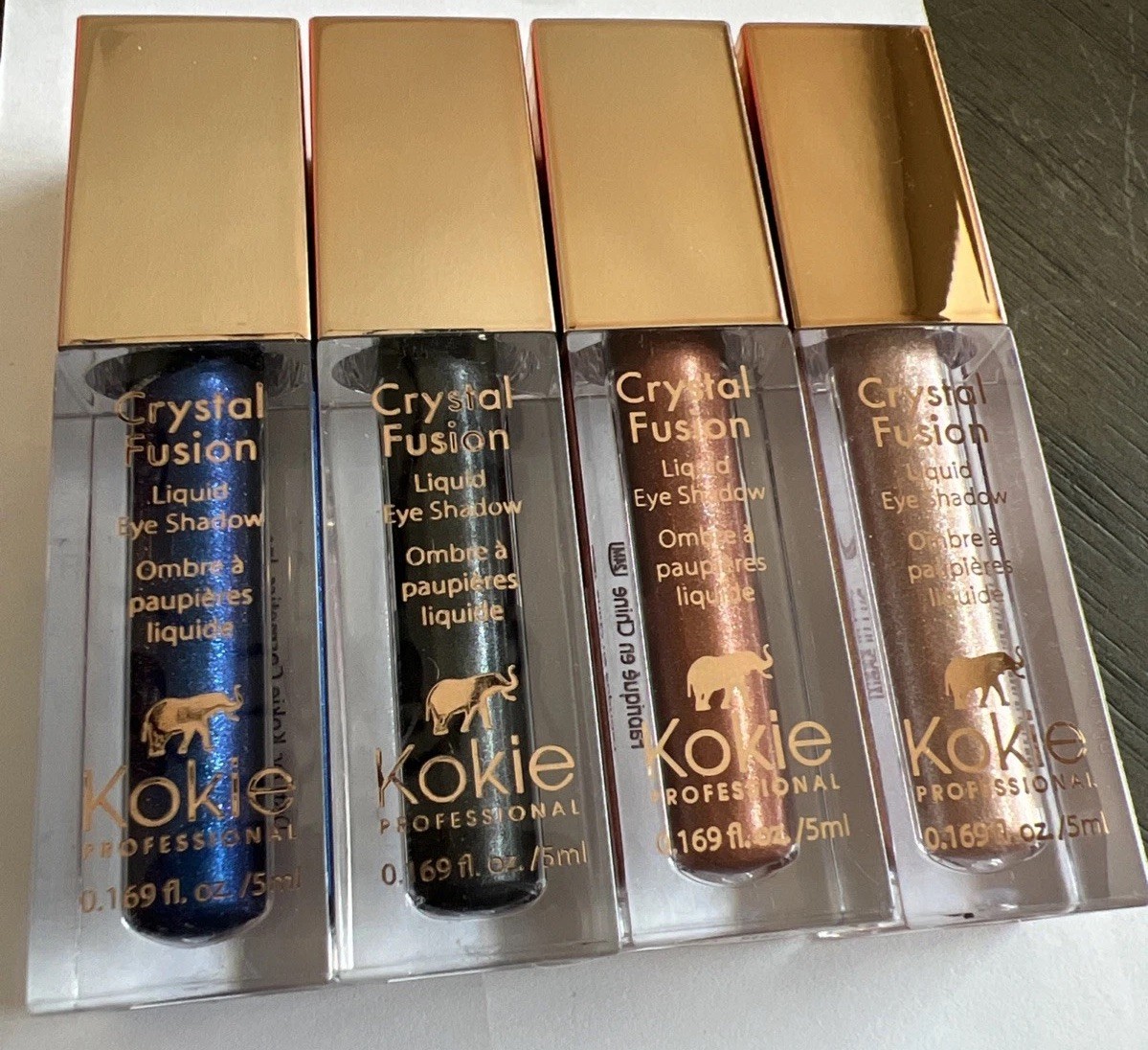 Kokie Cosmetics~Crystal Fusion Liquid Eye Shadow~ 4 Pack Mixed Shades~ See Photo