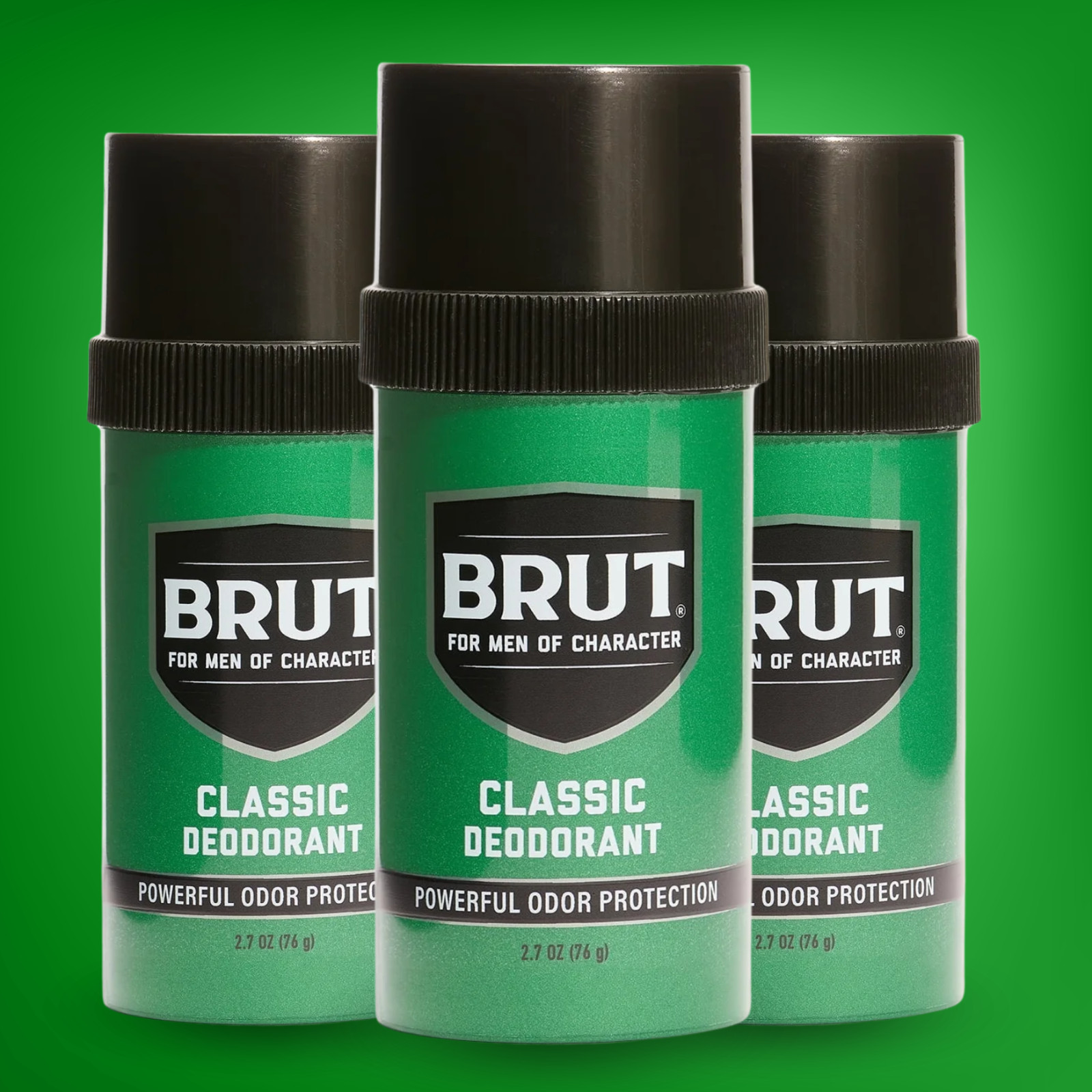 Brut Classic Round Deodorant Stick – Powerful Odor Protection 2.7 fl oz (3-Pack)