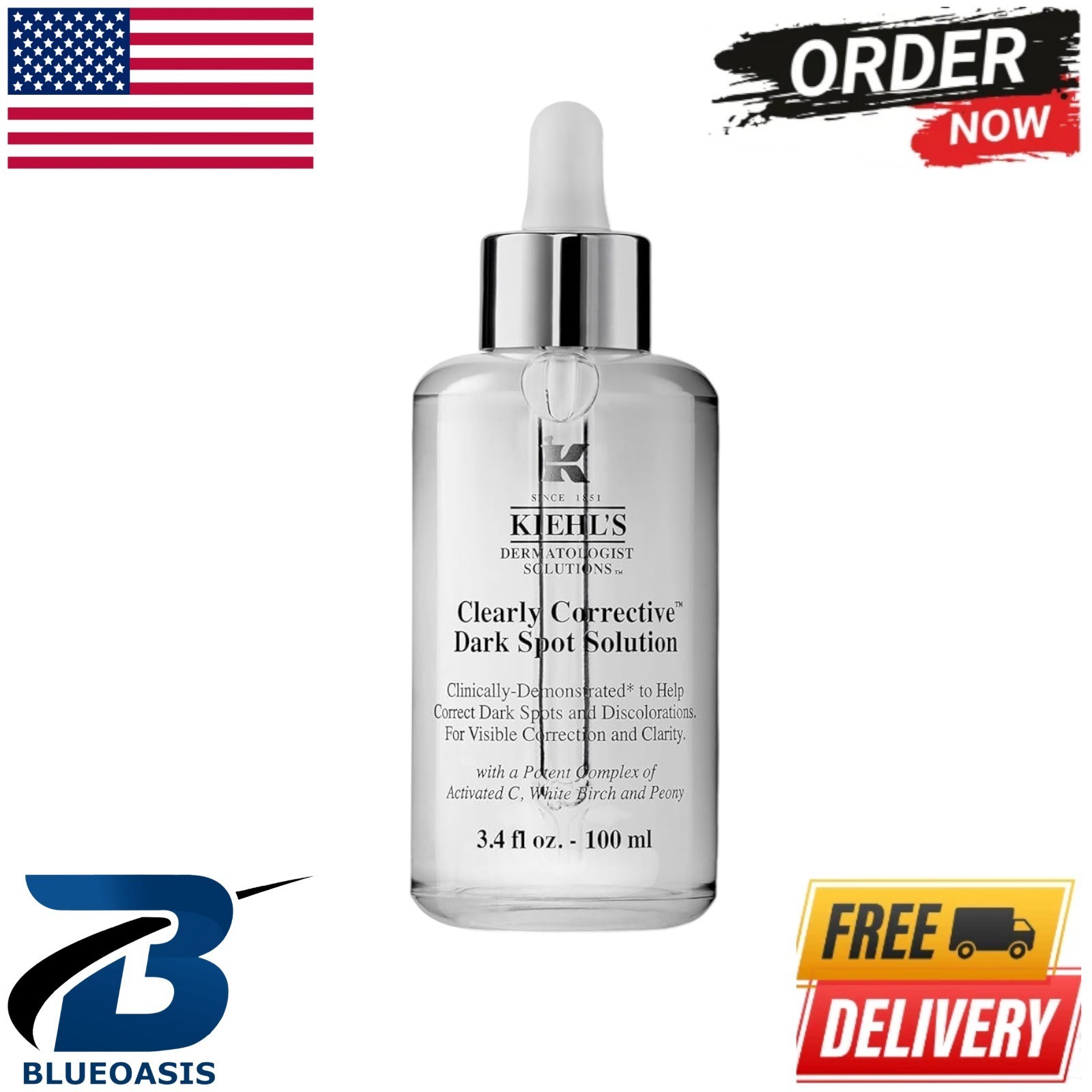 Kiehl’s Clearly Corrective Dark Spot Solution Serum with Vitamin C 3.4oz/100ml