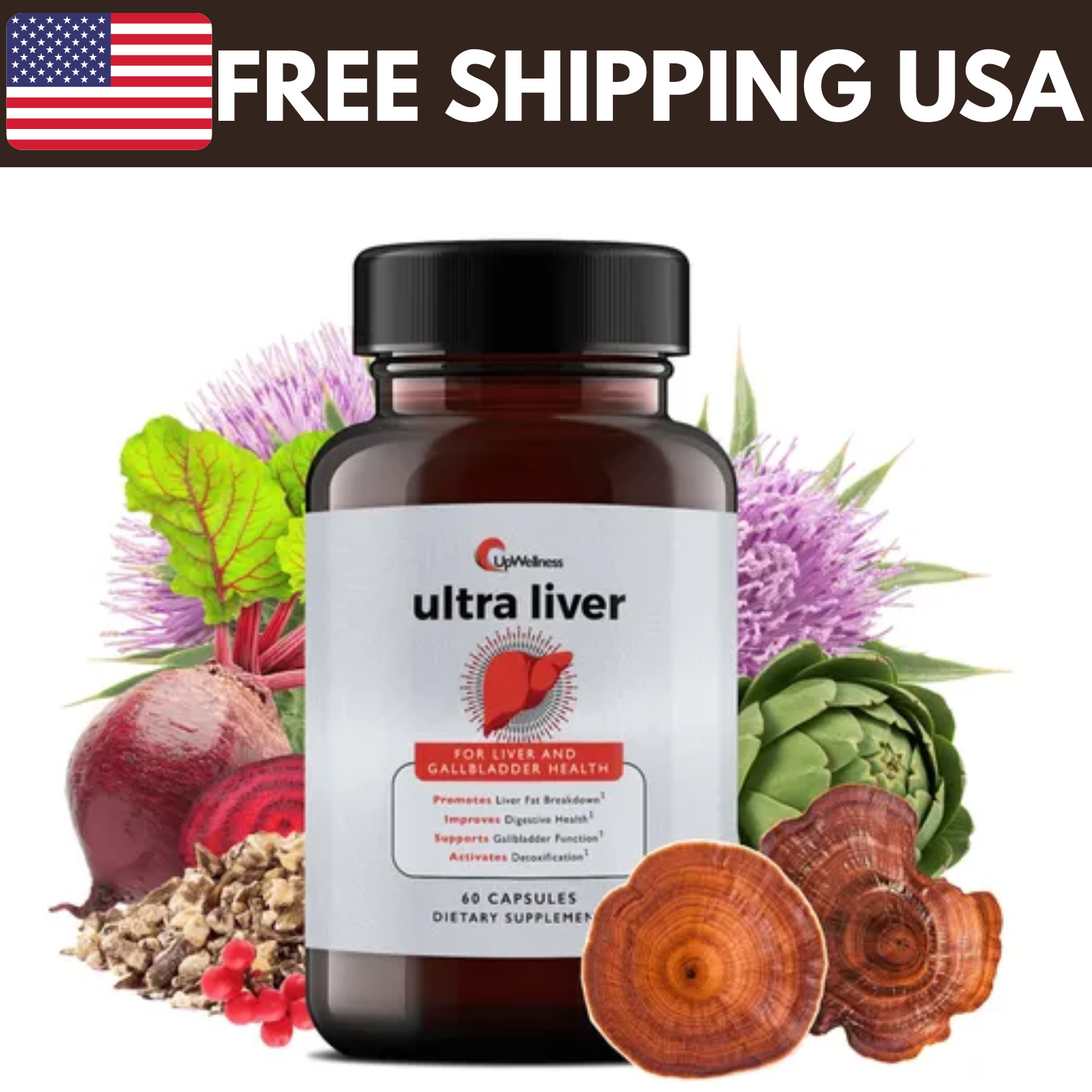 UpWellness Ultra Supplement Liver designed for Liver Health and Gallbladder Supp