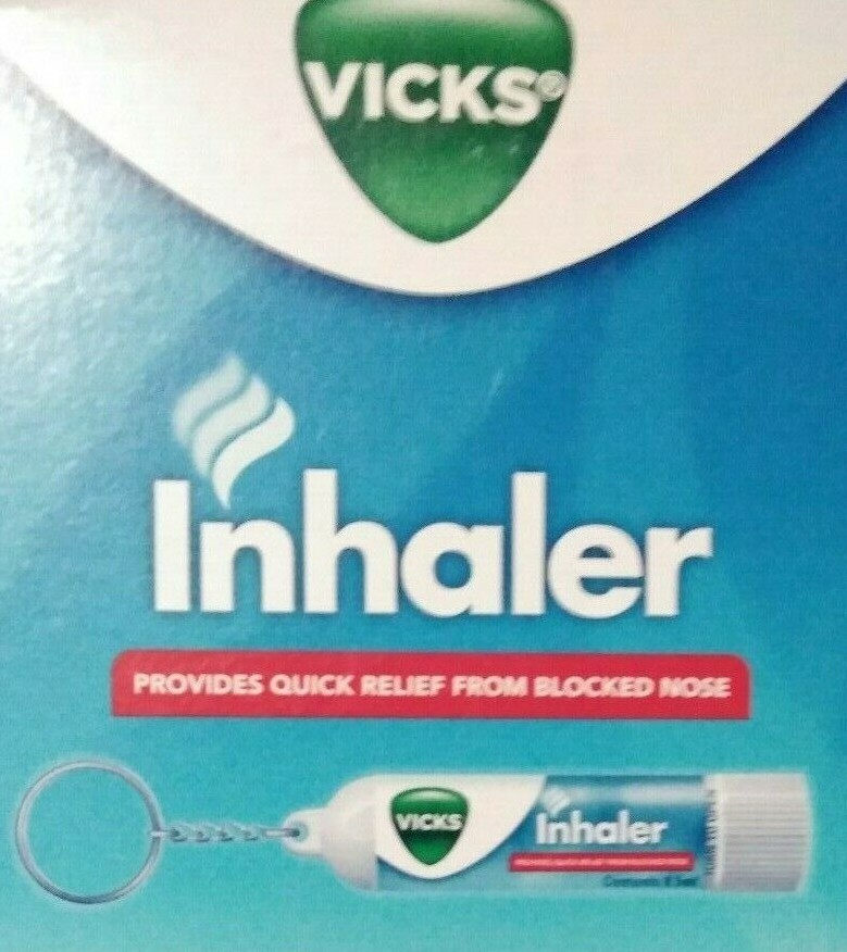 Vicks Inhaler Nasal Congestion Allergy Blocked Nose Key Chain 2 Pc