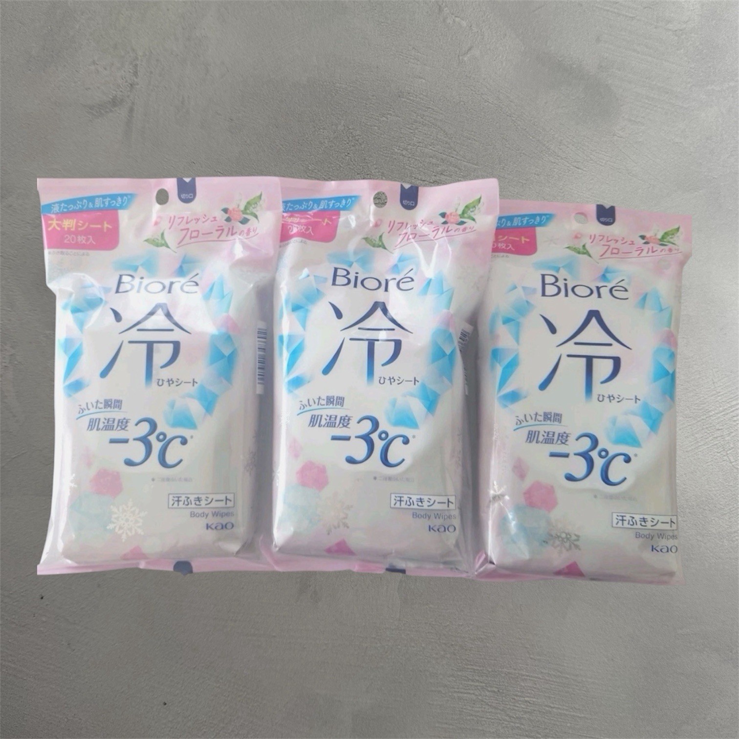 Biore Cooling Body Wipes 20 Sheets x 3 Packs