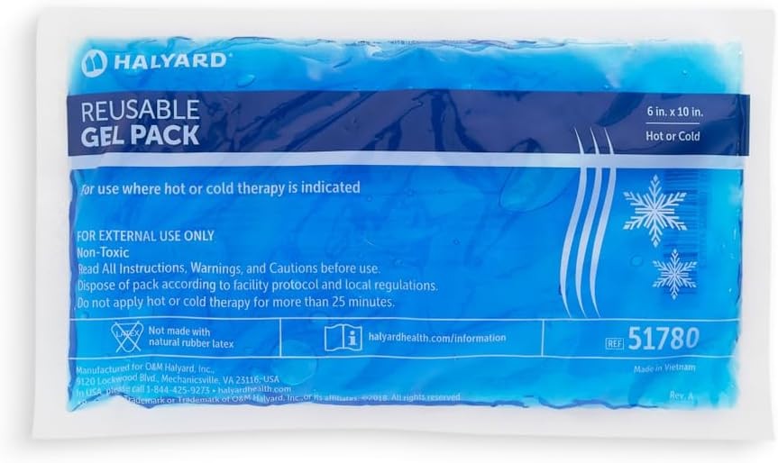 Halyard Reusable Flexible Gel Ice Pack 6″x10″ Hot/Cold Packs Pain Relief 51780