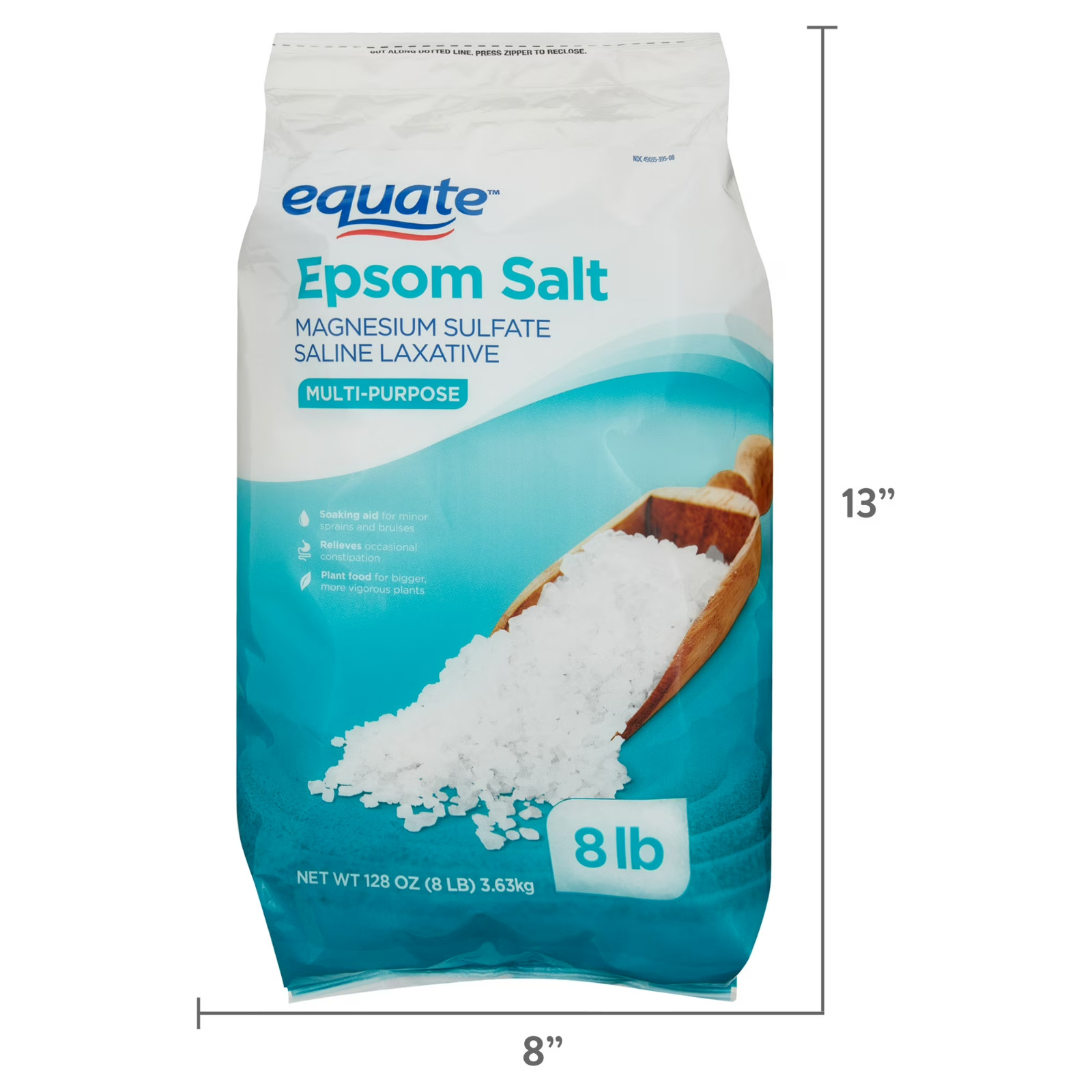 (2 pack) Equate Epsom Salt, Magnesium Sulfate, 128 oz (8lb)