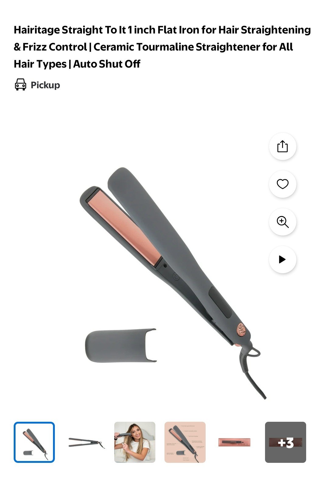 Hairitage Straight To It nch Flat Iron for Hair Straightening & Frizz Control