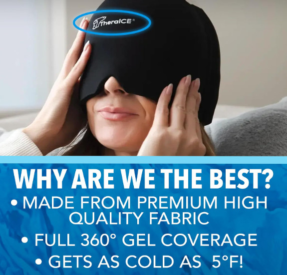 Migraine Relief Cap Hot Cold Therapy Headache Ice Gel Compression Hat