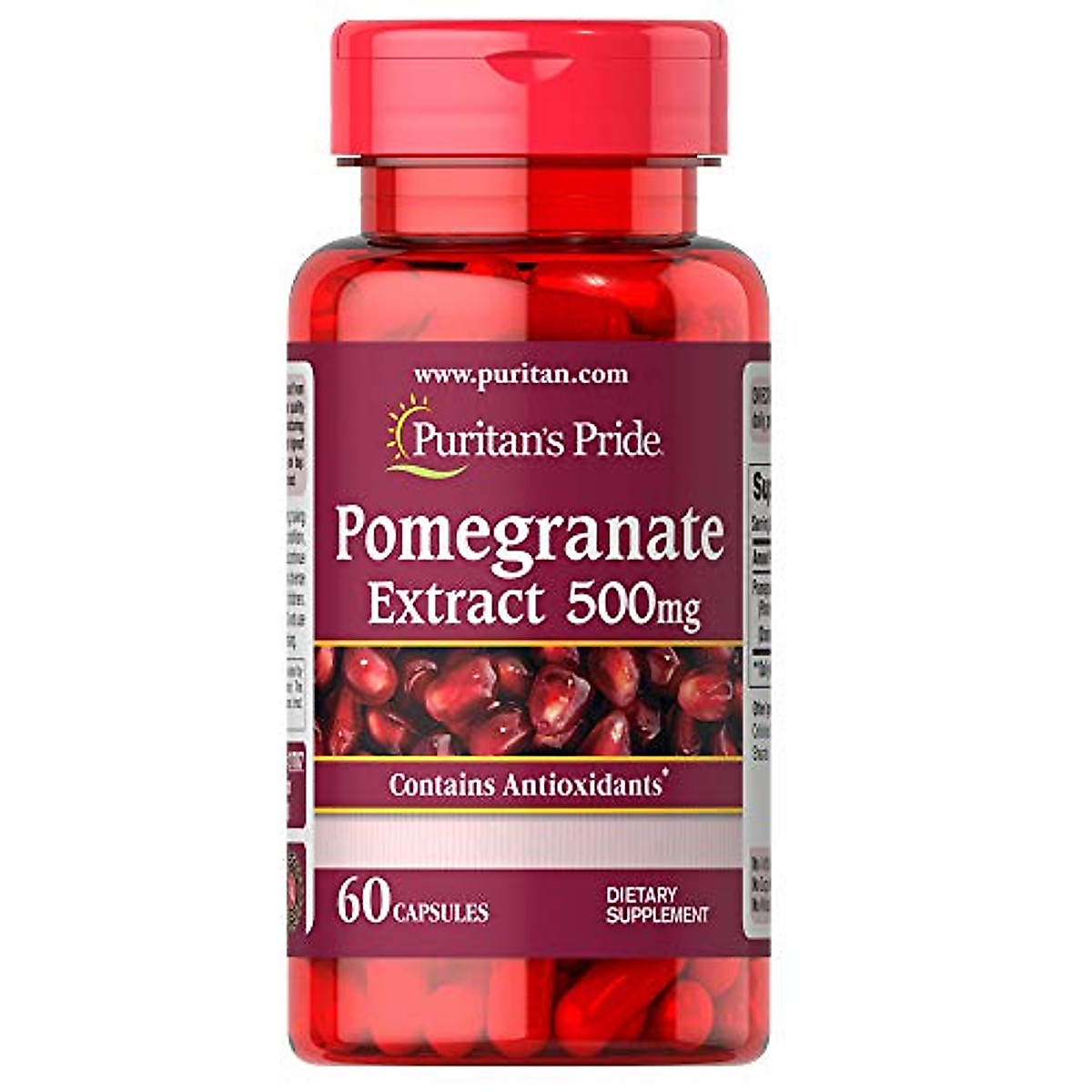 Puritan’s Pride Pomegranate Extract24 2 Bottles 60 caps each = 120 Exp 7/26