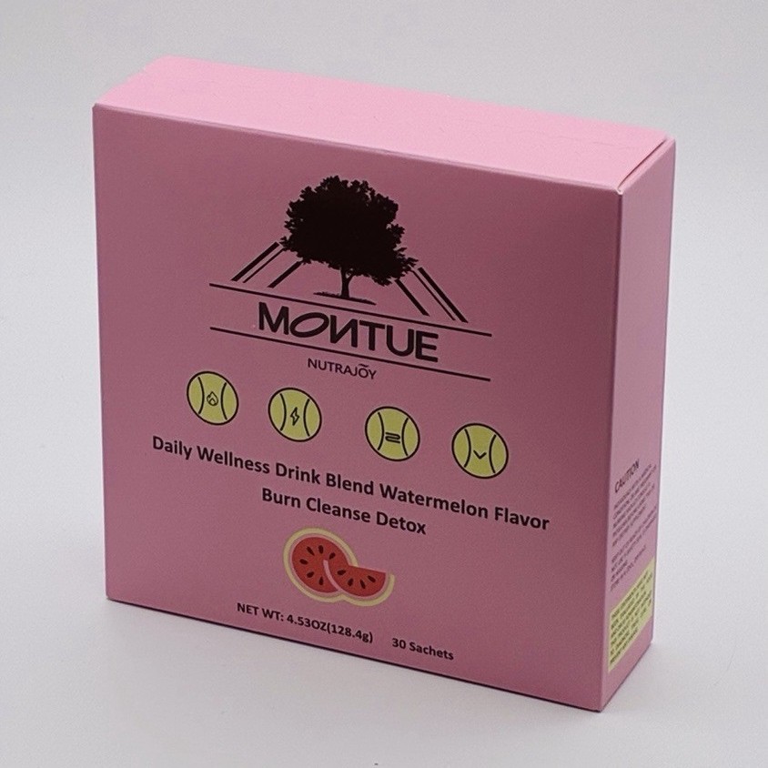 Montue Daily Wellness Detox Drink Mix Powder Watermelon Flavor 30 Sachets
