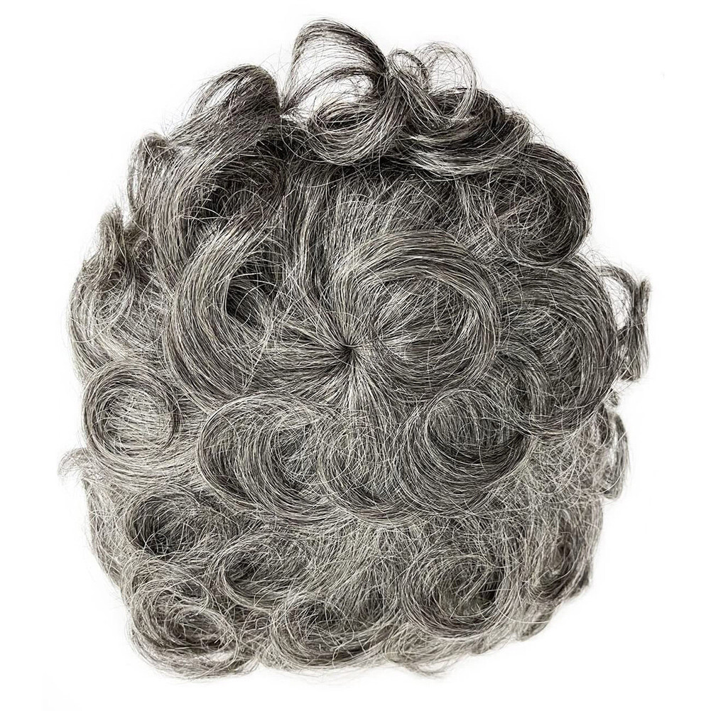 Short Wavy Curly Hair Crown Topper Human Hair Replacement for Women’s Thin Hair