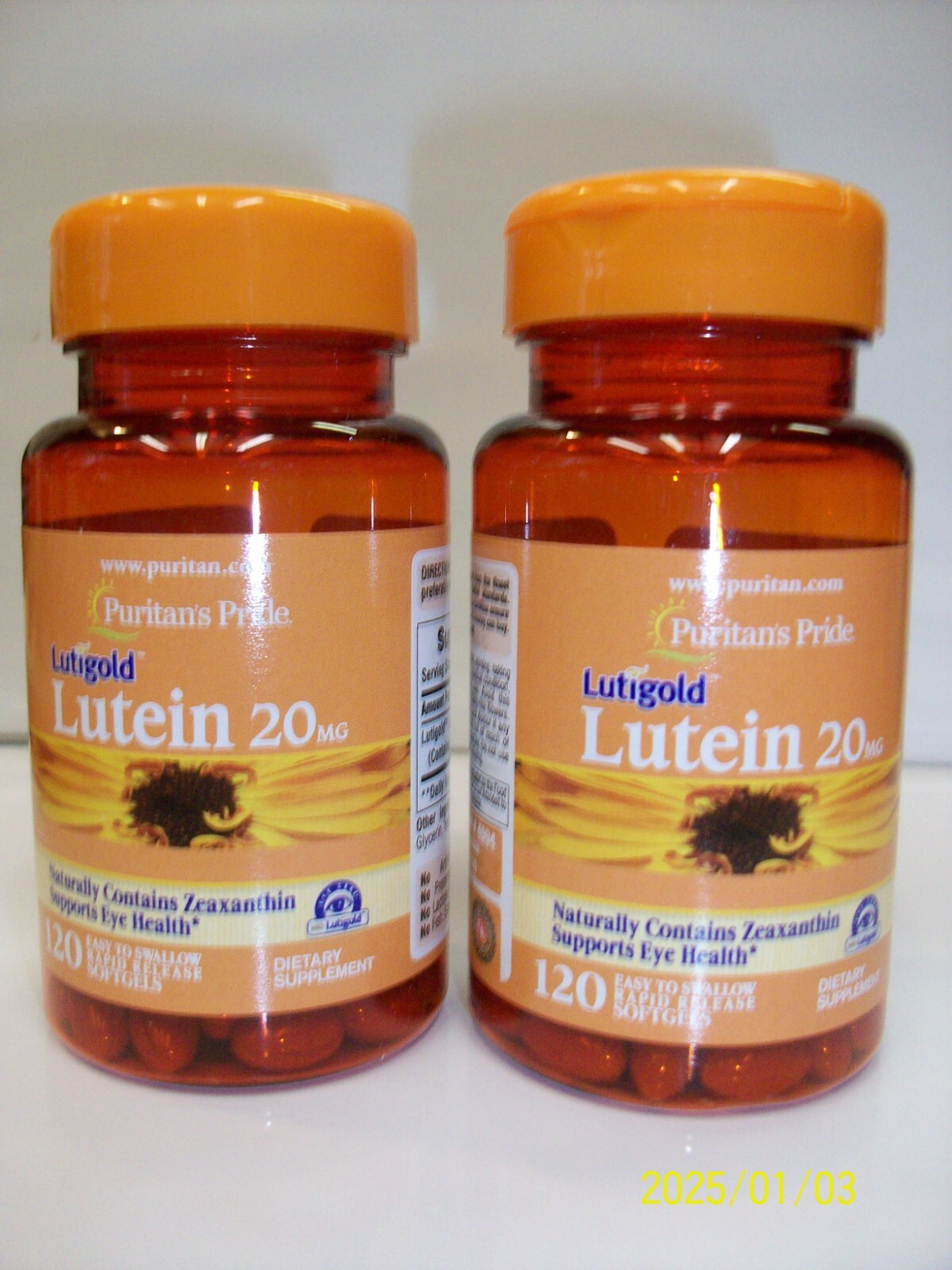Lutein 20 mg with Zeaxanthin 120 Softgels (2 Pack) Supports Eye Health