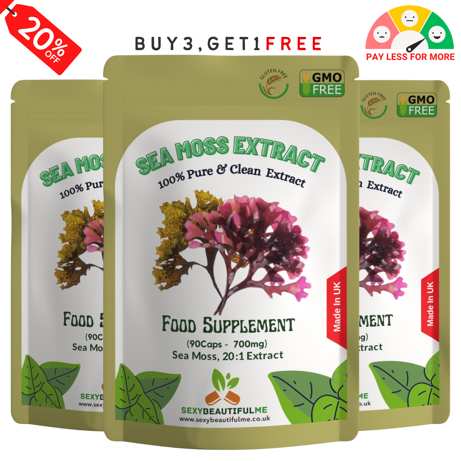 Sea Moss Capsules 14000mg , 100% Clean & Natural Vegan Capsules Genuine