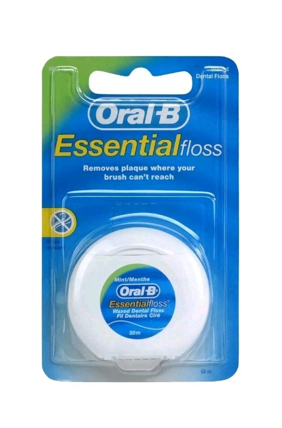 3 X Oral-B Essential Waxed Mint Floss 50m Each (Mint) USA Seller,Expiry 06/2028