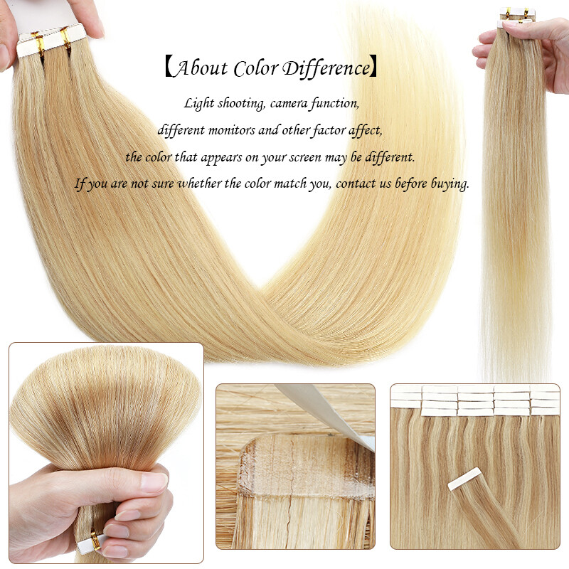 Invibible Thick Tape in Skin Weft Remy Human Hair Extensions 40pcs=100g Ombre