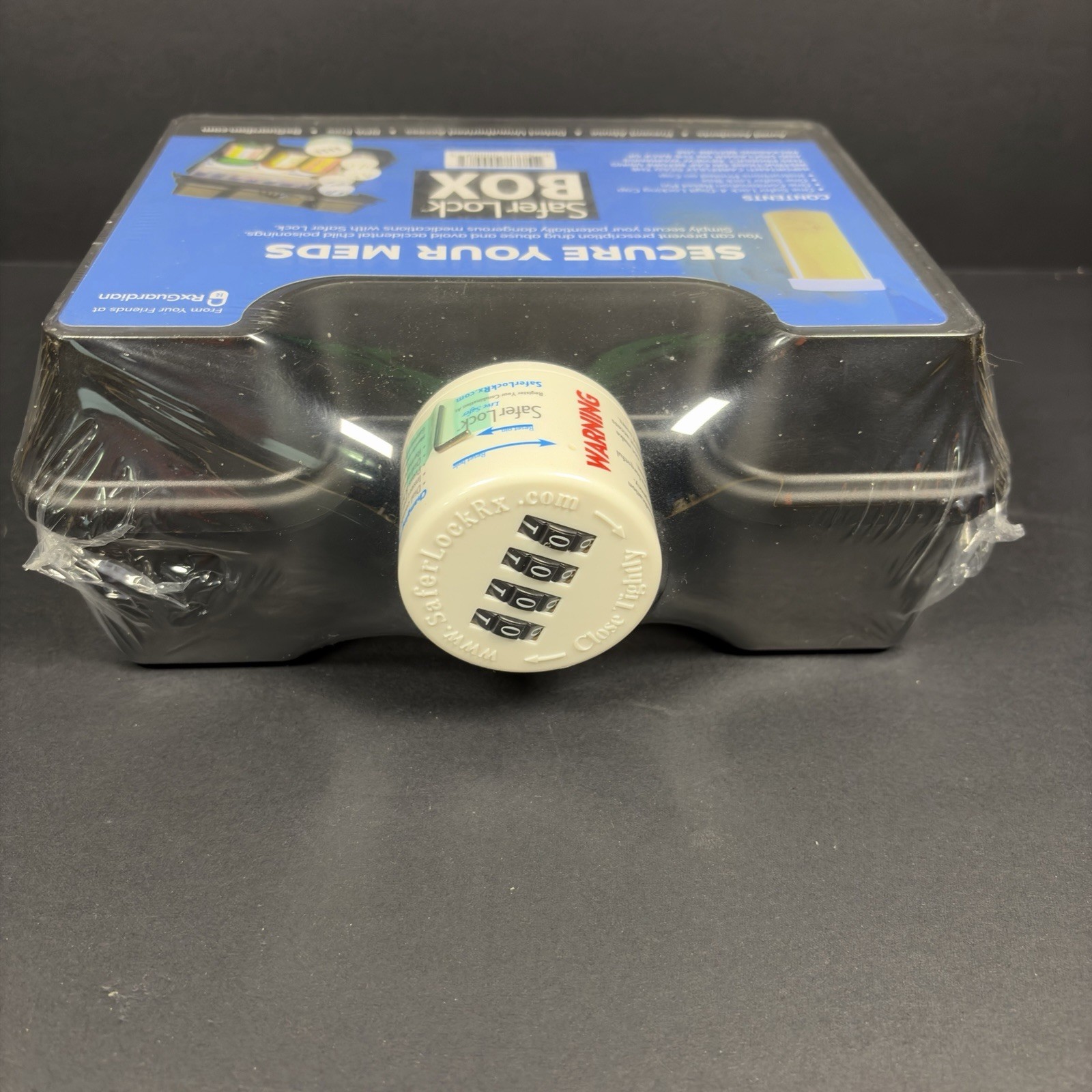 NEW Safer Lock Box Safe Case Medication Secure 4 Digit Combination Locking Cap