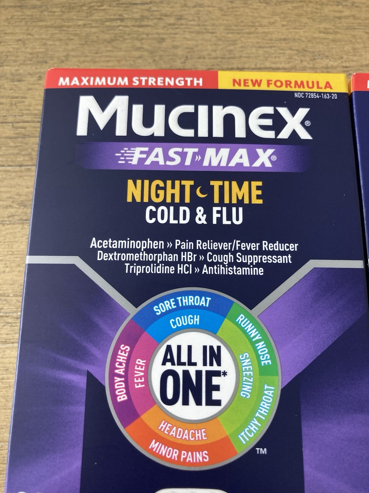 2 Mucinex Fast Max Night Time Cold & Flu Maximum Strength 20 Caplets Exp: 02-27