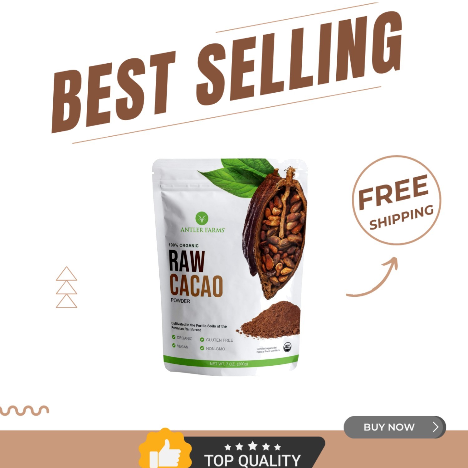 200g Organic Raw Cacao Powder | Cold Processed for Full Nutritional Benefits