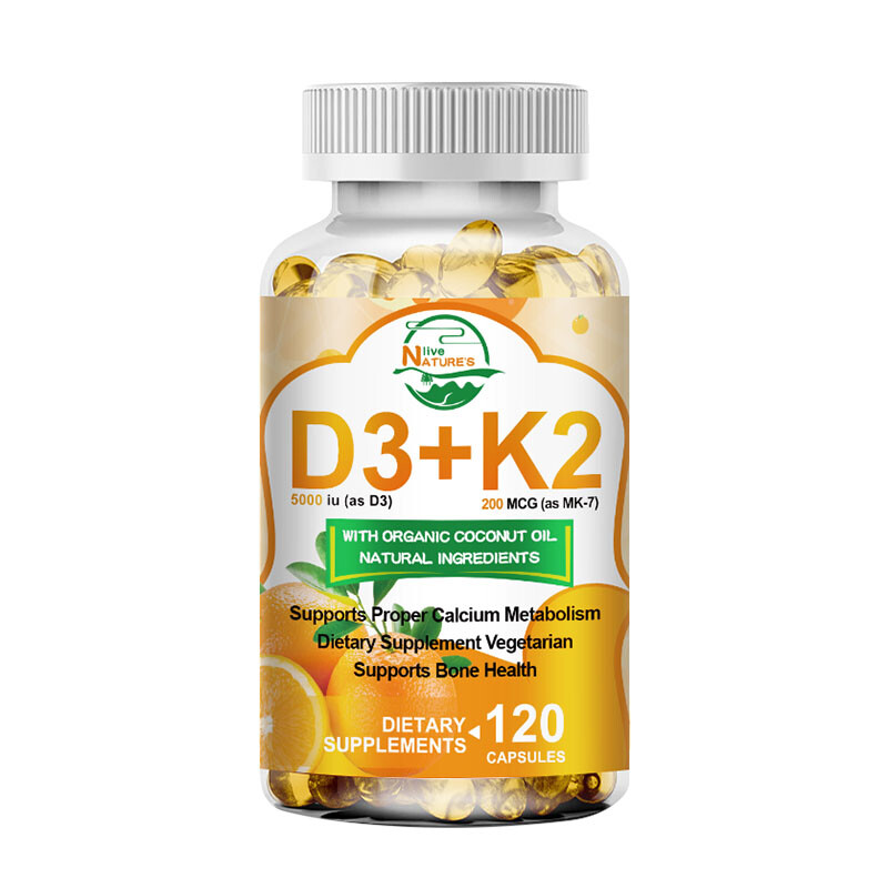 4/2Bottles Vitamin D3 K2 Softgels Capsules Extra – Strength D3 K2 Supplements