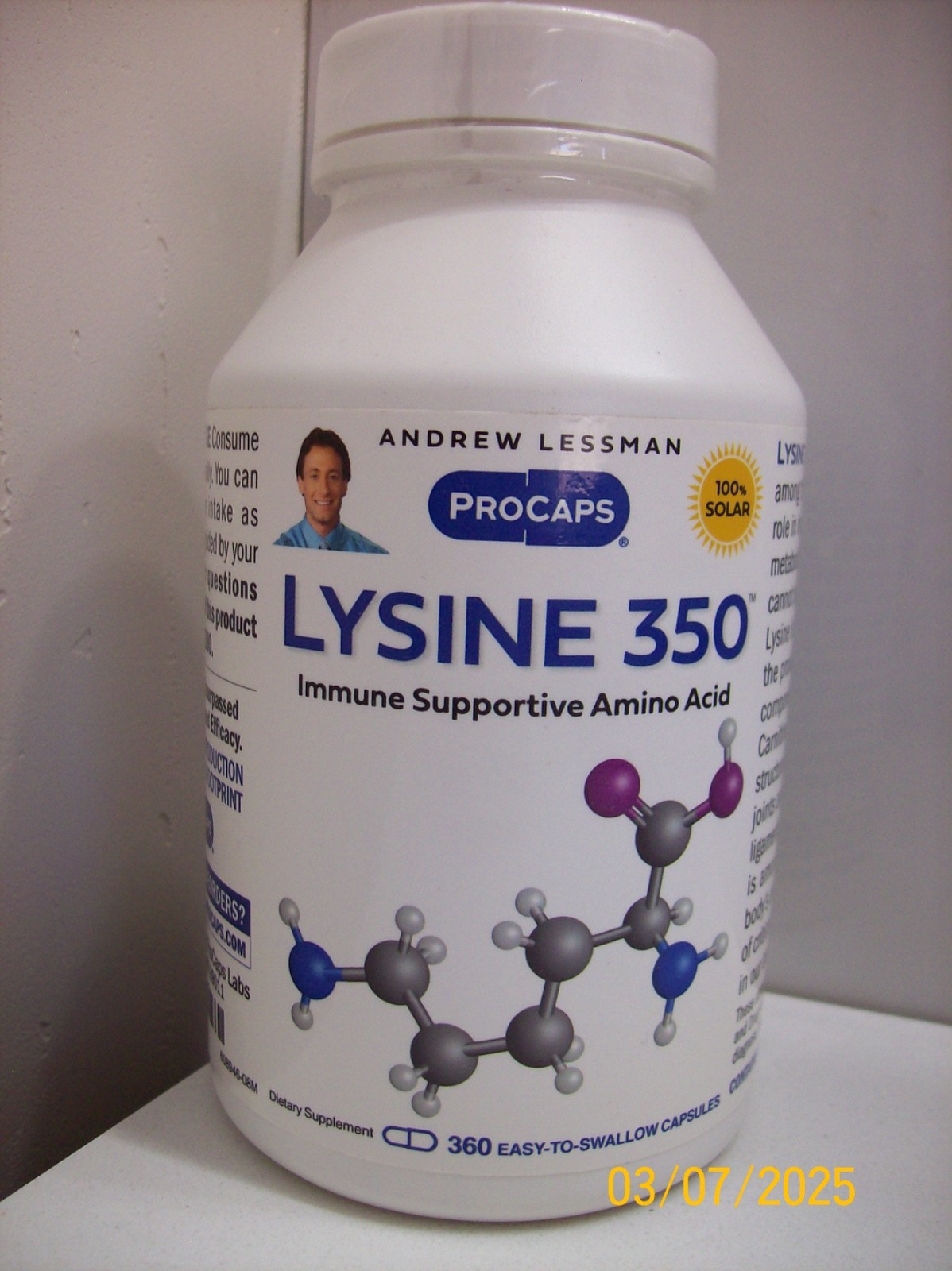 Andrew Lessman Lysine 350 Immune Supportive 360 caps Best by 09/30/2027 Sealed