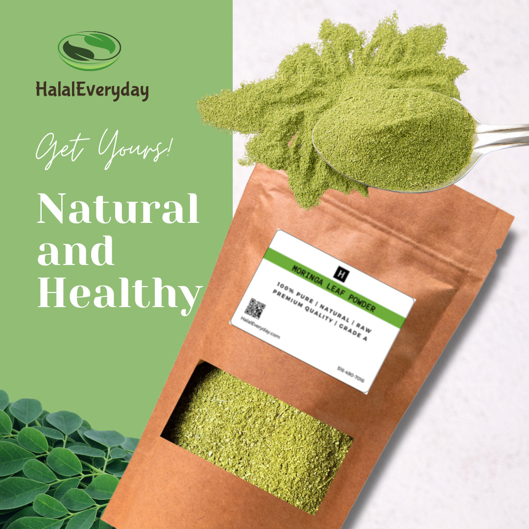 HalalEveryDay Moringa Leaf Powder Vegan NON-GMO Multi-Vitamin Antioxidants