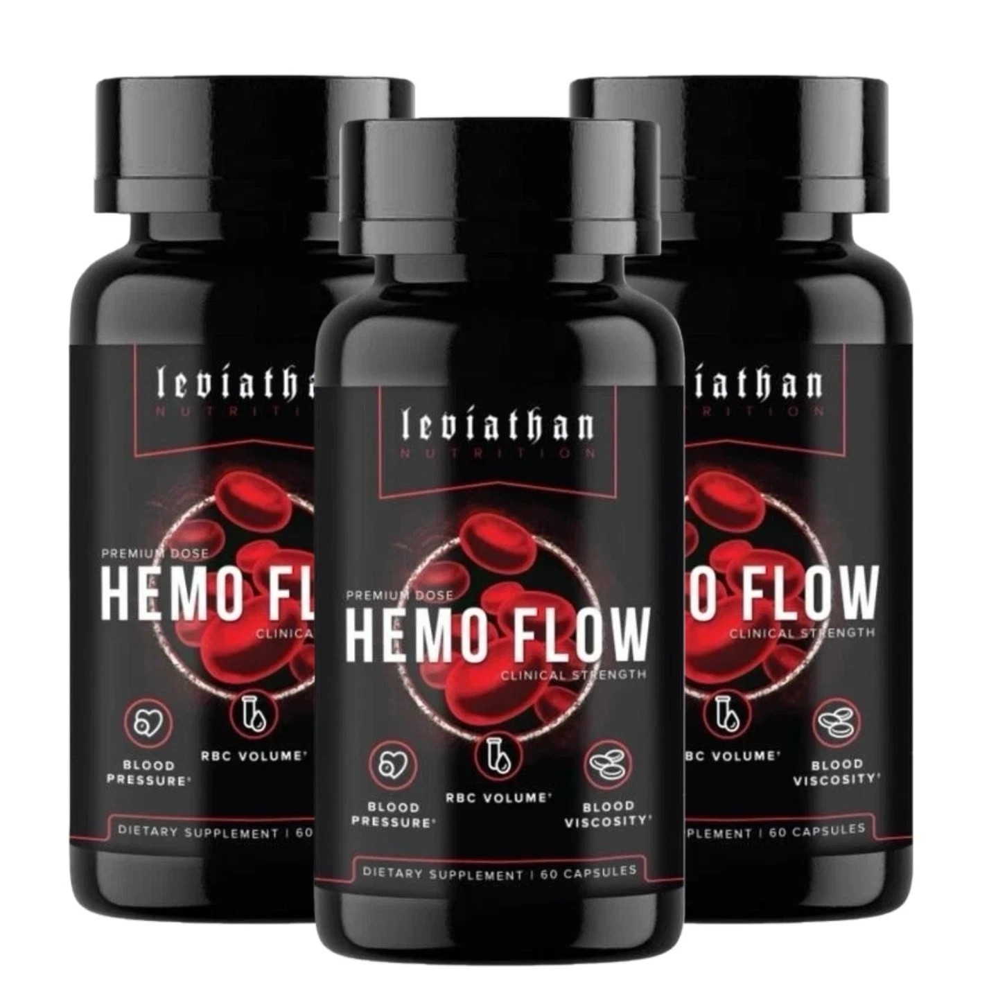 (3Pcs) Hemo Flow Nattokinase 10,000 FU Blood Support 3 Bottles 180 Capsules