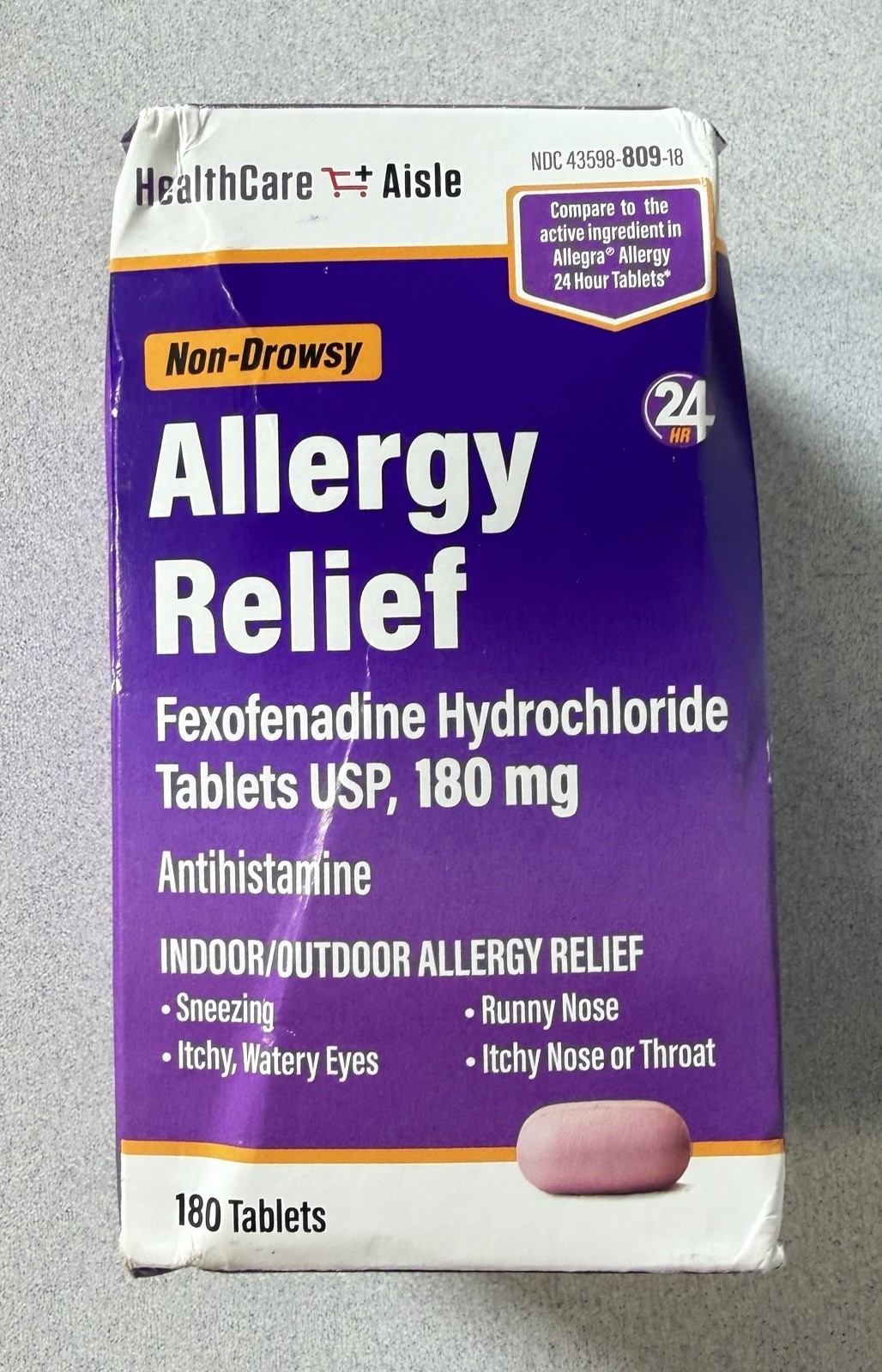 HealthCareAisle Allergy 24- Hour Relief Medication 180 Tablets