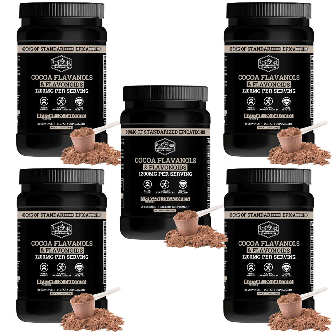 5 and Black Forest High Flavanol Cocoa Powder PACK! Flavonoid Supplements 1200mg