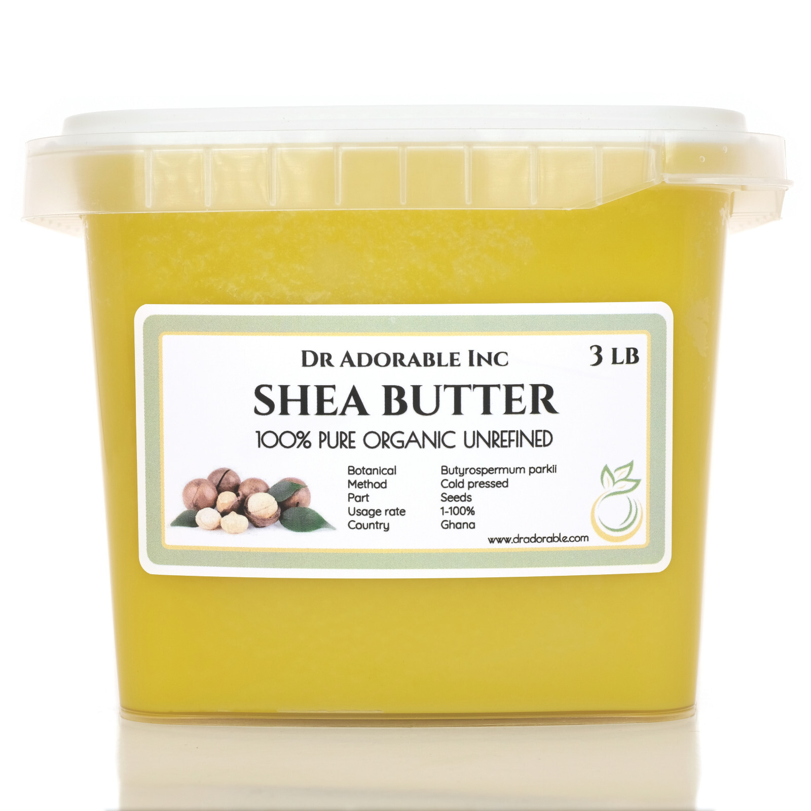 100 % PURE RAW VIRGIN UNREFINED ORGANIC SHEA BUTTER FROM GHANA 3LB FREE SHIPPING