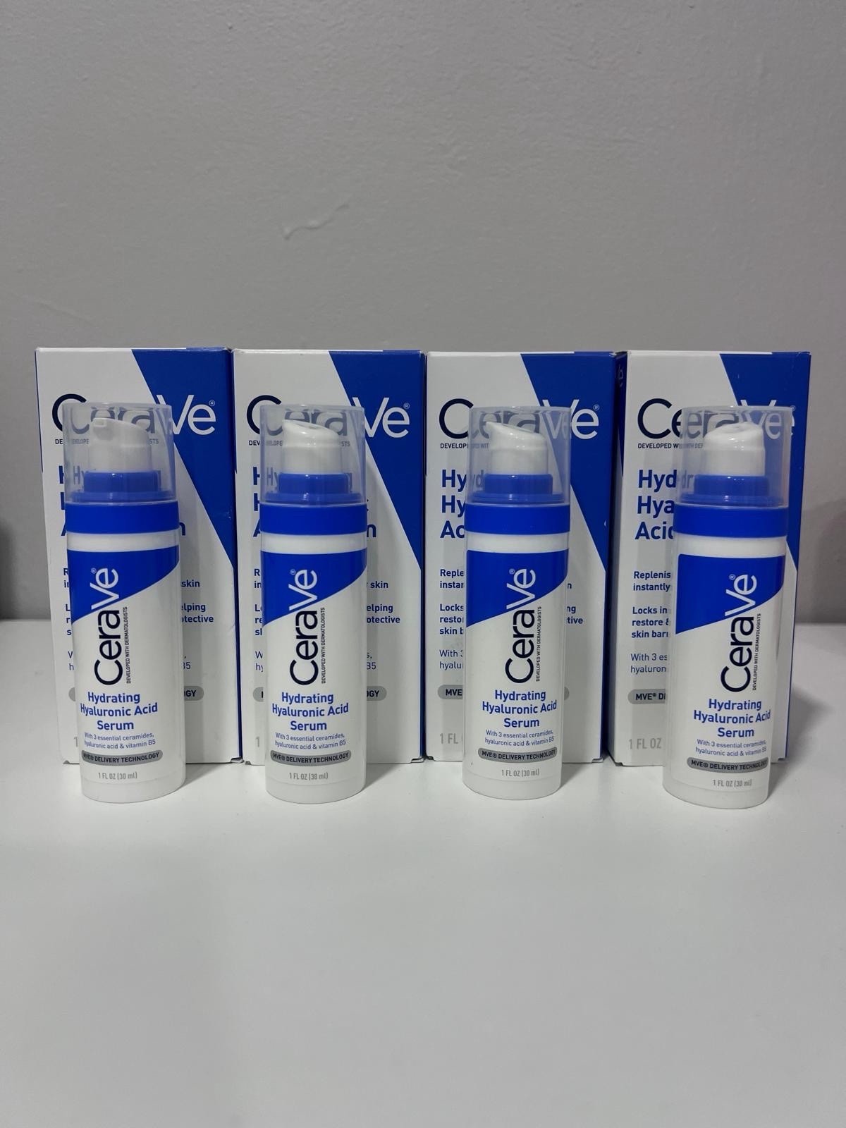 CeraVe Hydrating Hyaluronic Acid Serum 1 oz Pack of 4 New Sealed