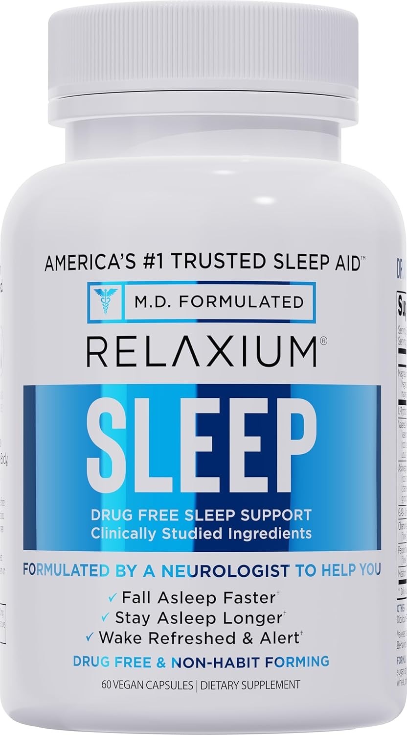 Relaxium Sleep Aid 30 Day Supply Melatonin 5mg Magnesium Ashwagandha 30 Caps