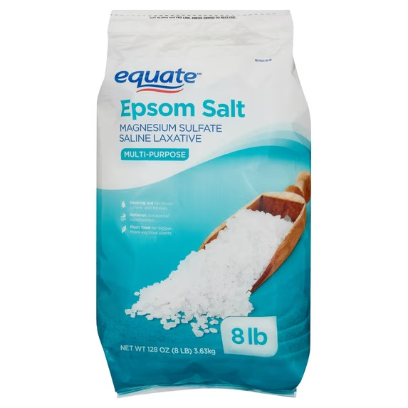 (2 pack) Equate Epsom Salt, Magnesium Sulfate, 128 oz (8lb)