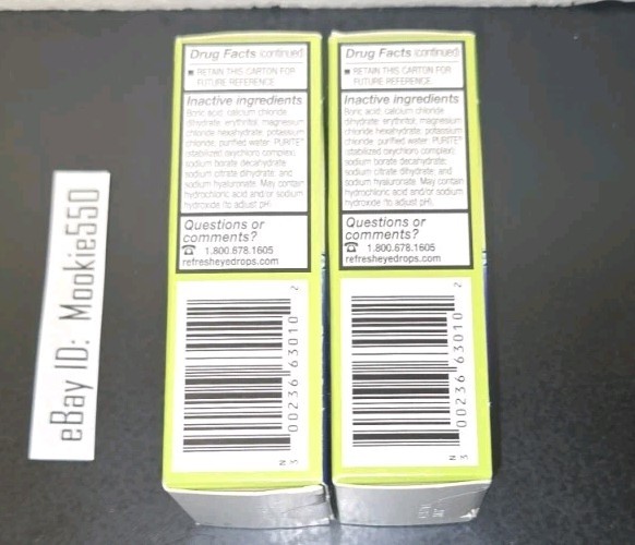 2 Box REFRESH RELIEVA Lubricant Eye Drops 0.33oz 10mL EXP 01/2027