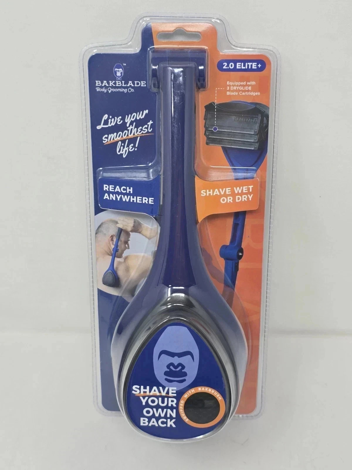 BAKblade 2.0 Elite Plus – DIY Back Hair Removal & Body Shaver Shave Wet/Dry NEW