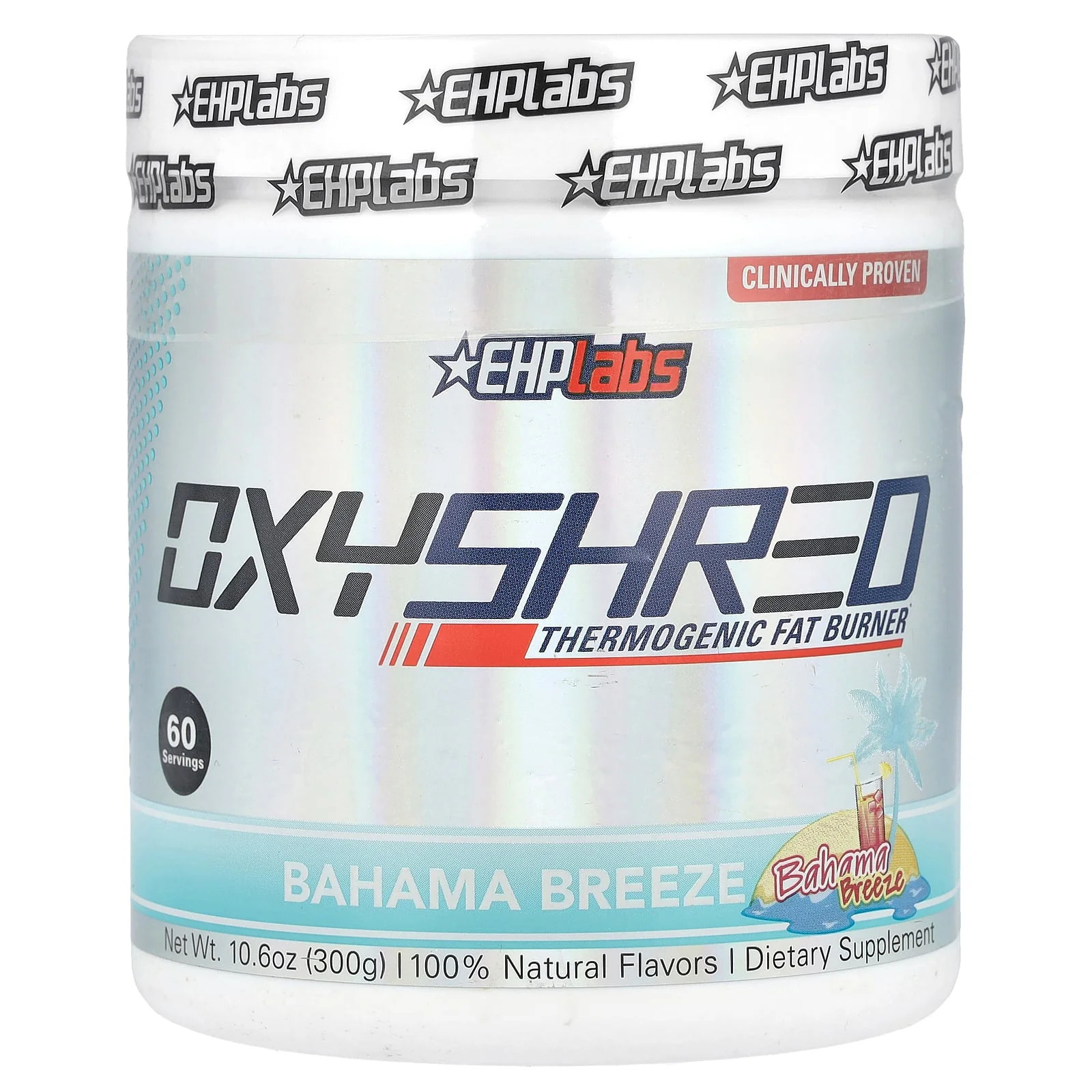 2 X EHPlabs, OxyShred, Thermogenic Fat Burner, Bahama Breeze, 10.6 oz (300 g)