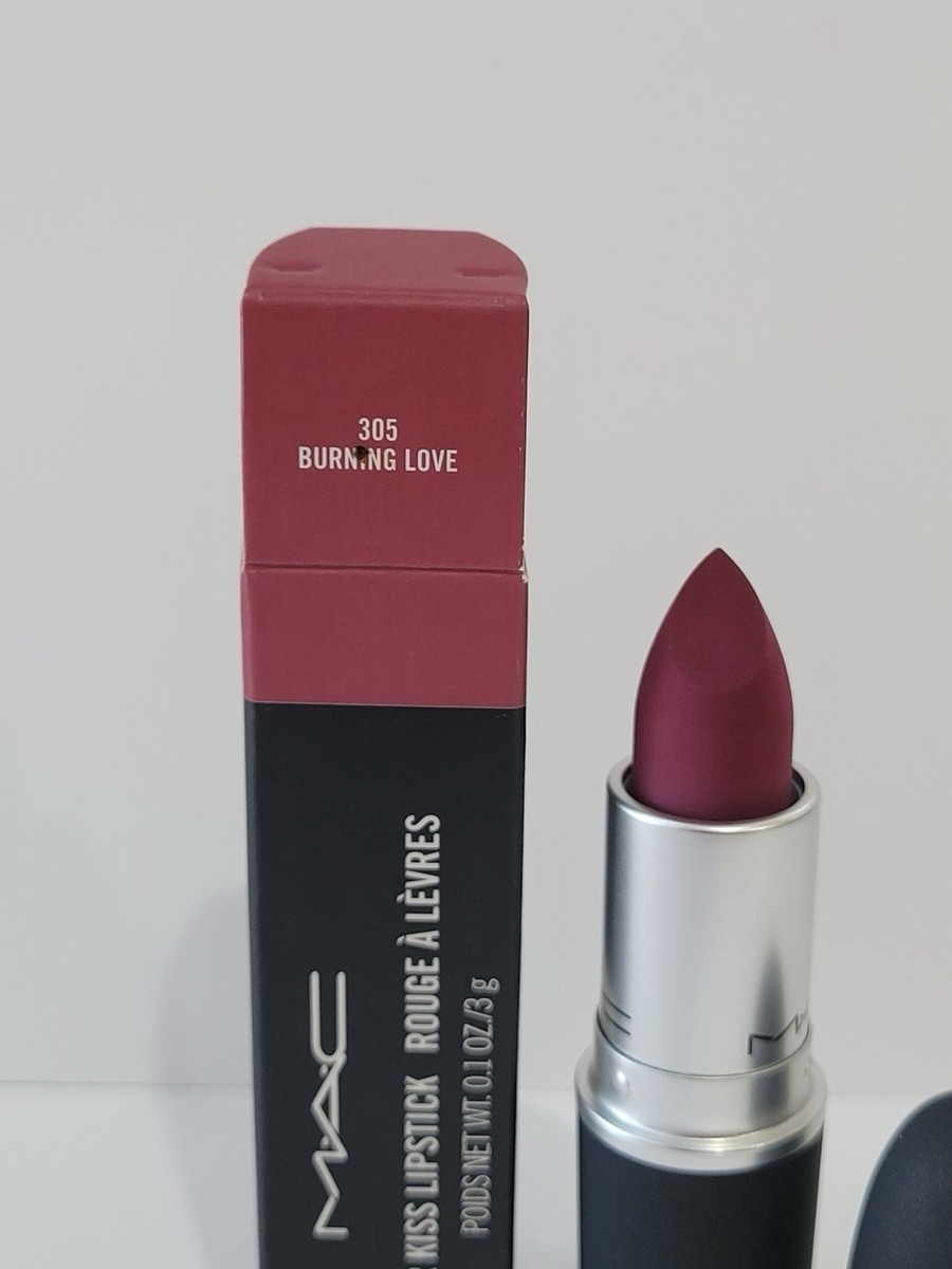 M·A·C Satin Lipstick Stick – Shade Burning Love – Long Lasting – 0.10 oz