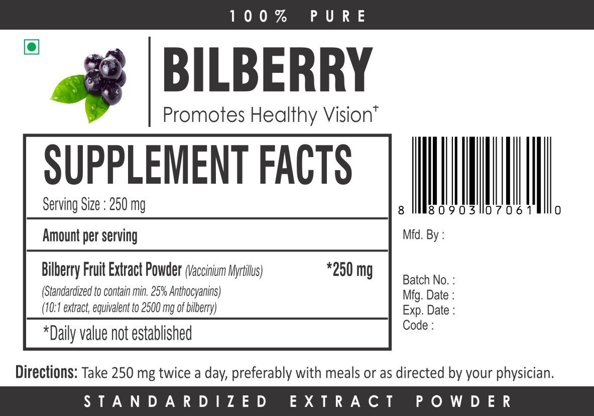 Bilberry Extract Powder Anthocyanin Eye Care Vision Health Support Antioxidant