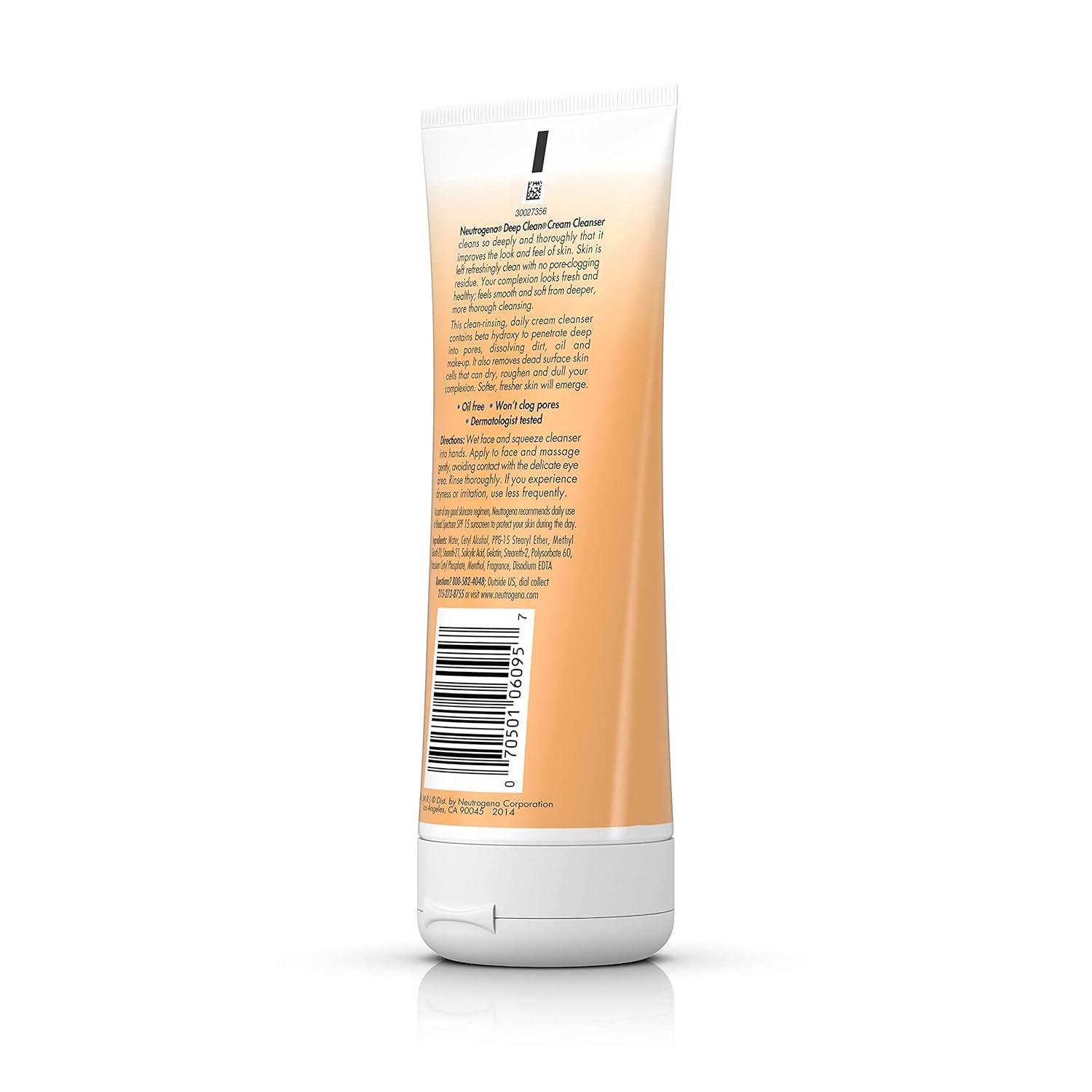 Deep Clean Daily Facial Cream Cleanser with Beta Hydroxy Acid to Remove Dirt, Oi