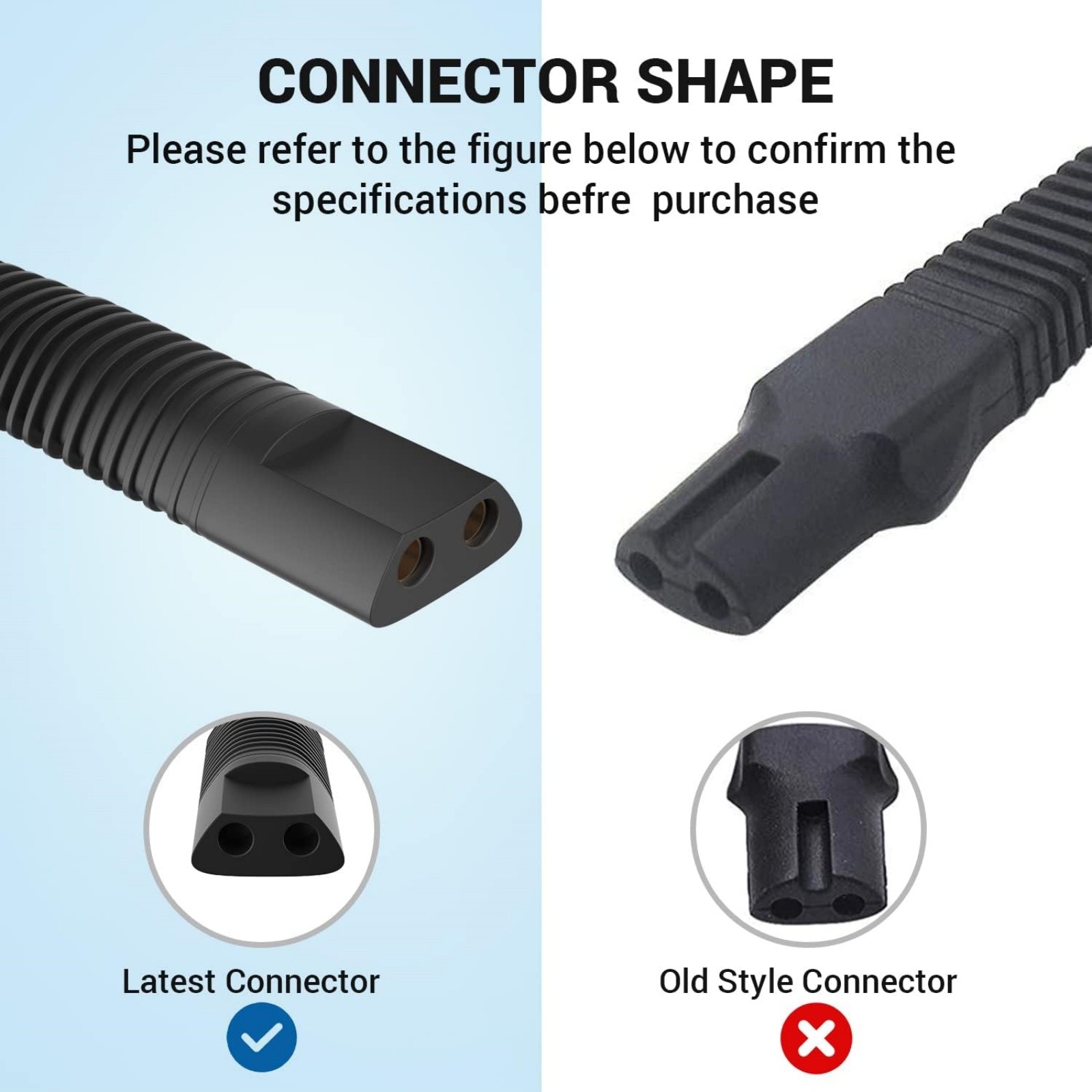 100-240V~0.3A 50/60HZ Input Wall Charger Cord Fit For Braun Shaver Series