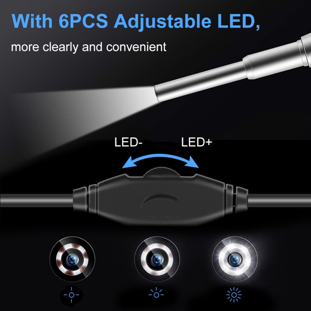 5.5MM Ear Cleaning Endoscope USB Visual Earpick HD Mini Camera Spoon Otoscope US