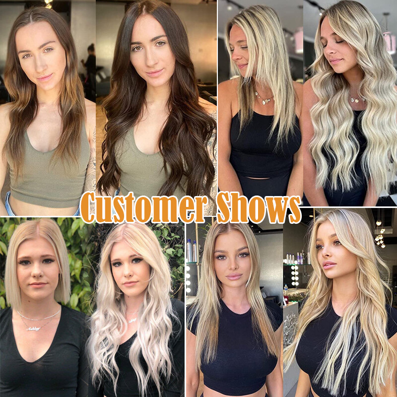 20pc Tape In 100% Real Human Hair Extensions Skin Weft Balayage 12″-24″ Straight