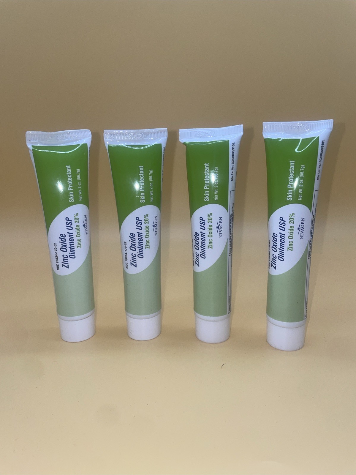 Zinc Oxide Ointment 20% Skin Protectant, 2 oz 4 Pack