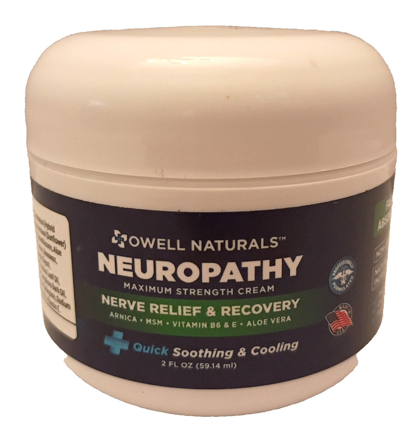 OWELL NATURALS Neuropathy Nerve Pain Relief Cream for Feet, Leg, Exp-11/28