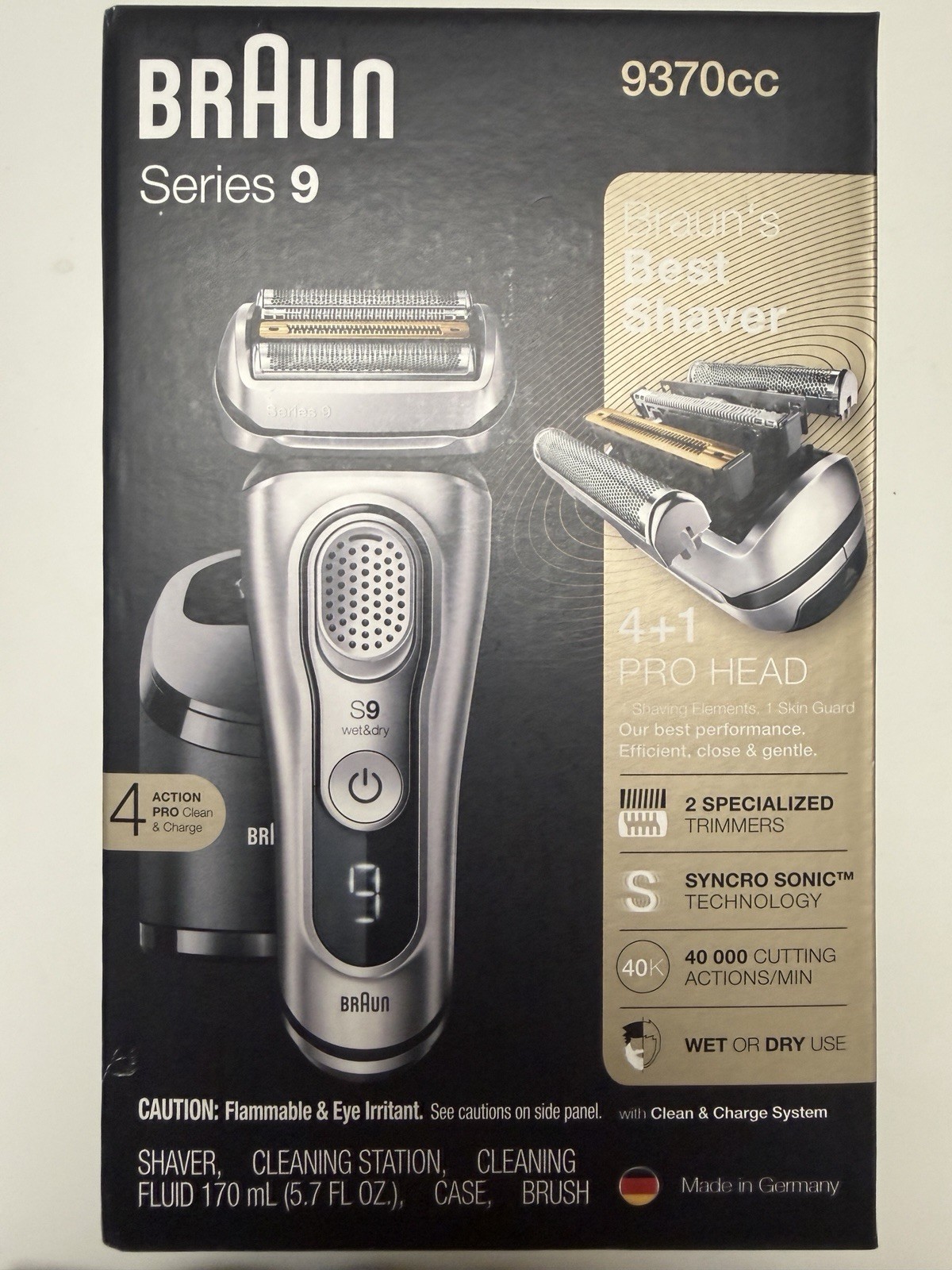 BRAND NEW Braun Series 9 Cordless Men’s Electric Shaver | Wet & Dry | 9370CC