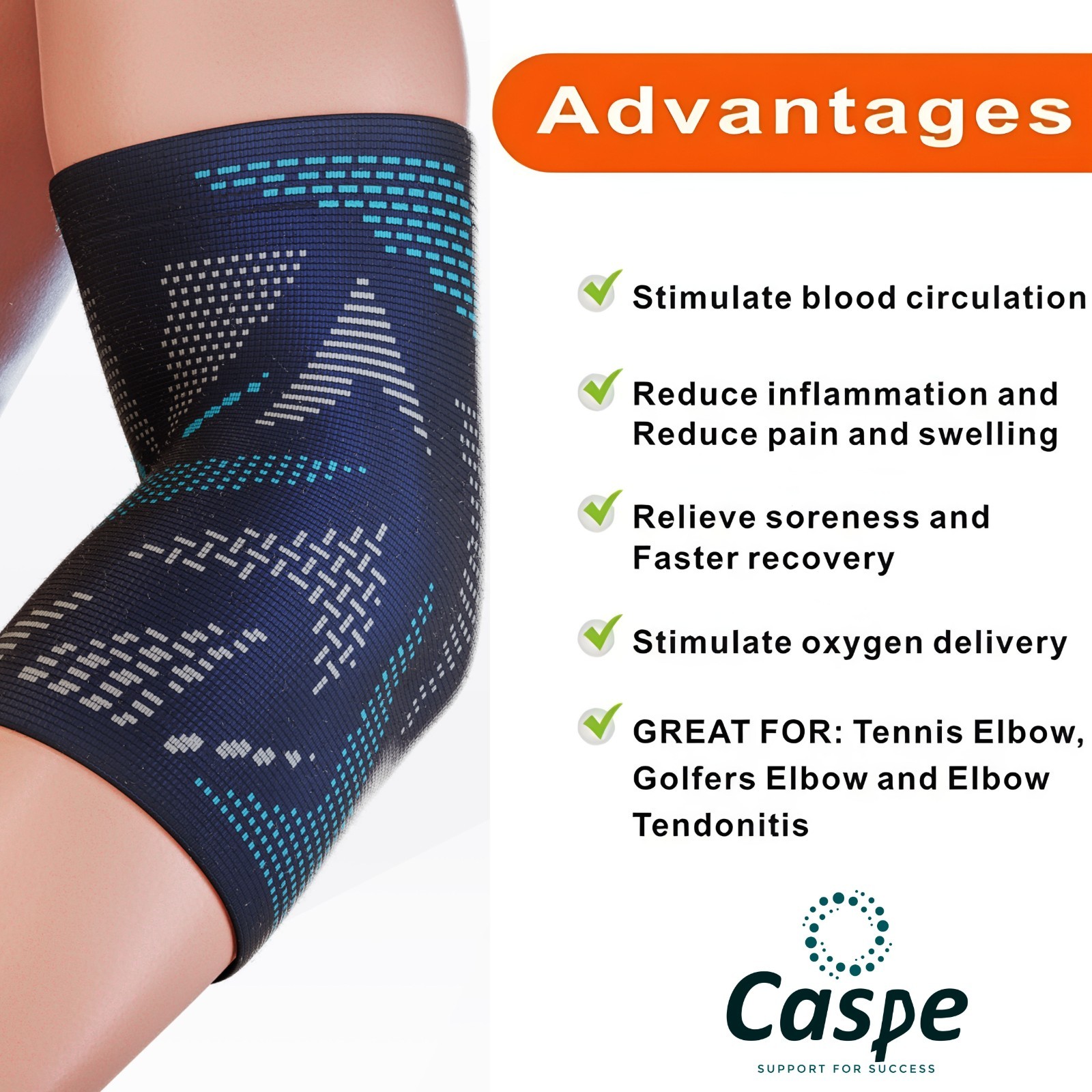 2 Pcs Elbow Brace Compression Support Sleeve Fit Arthritis Tendonitis Joint Pain