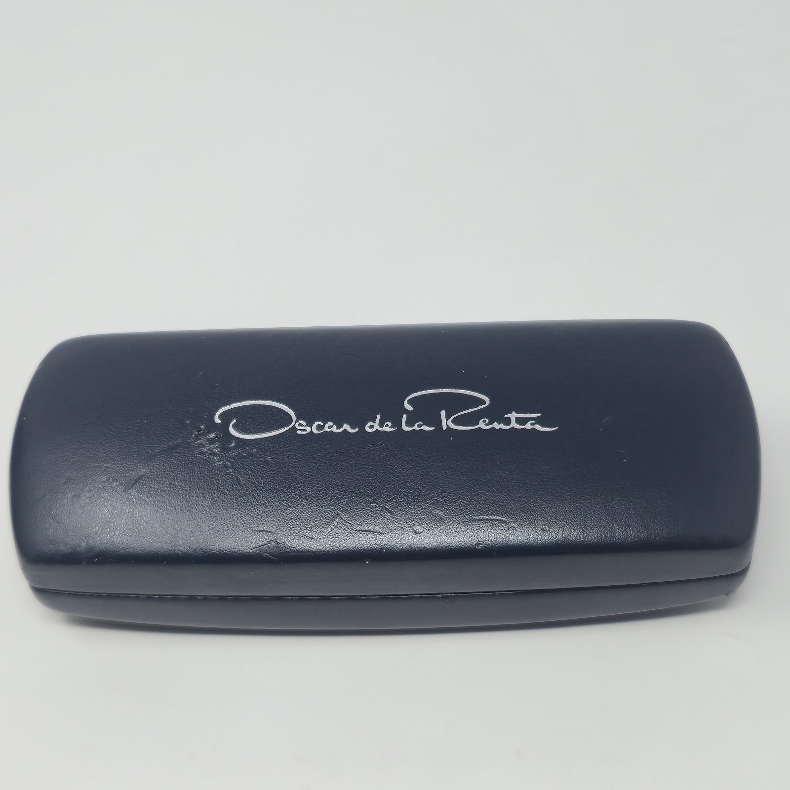 ​Oscar de la Renta Hard Shell Eyeglass Case Navy Blue with Branded Cloth