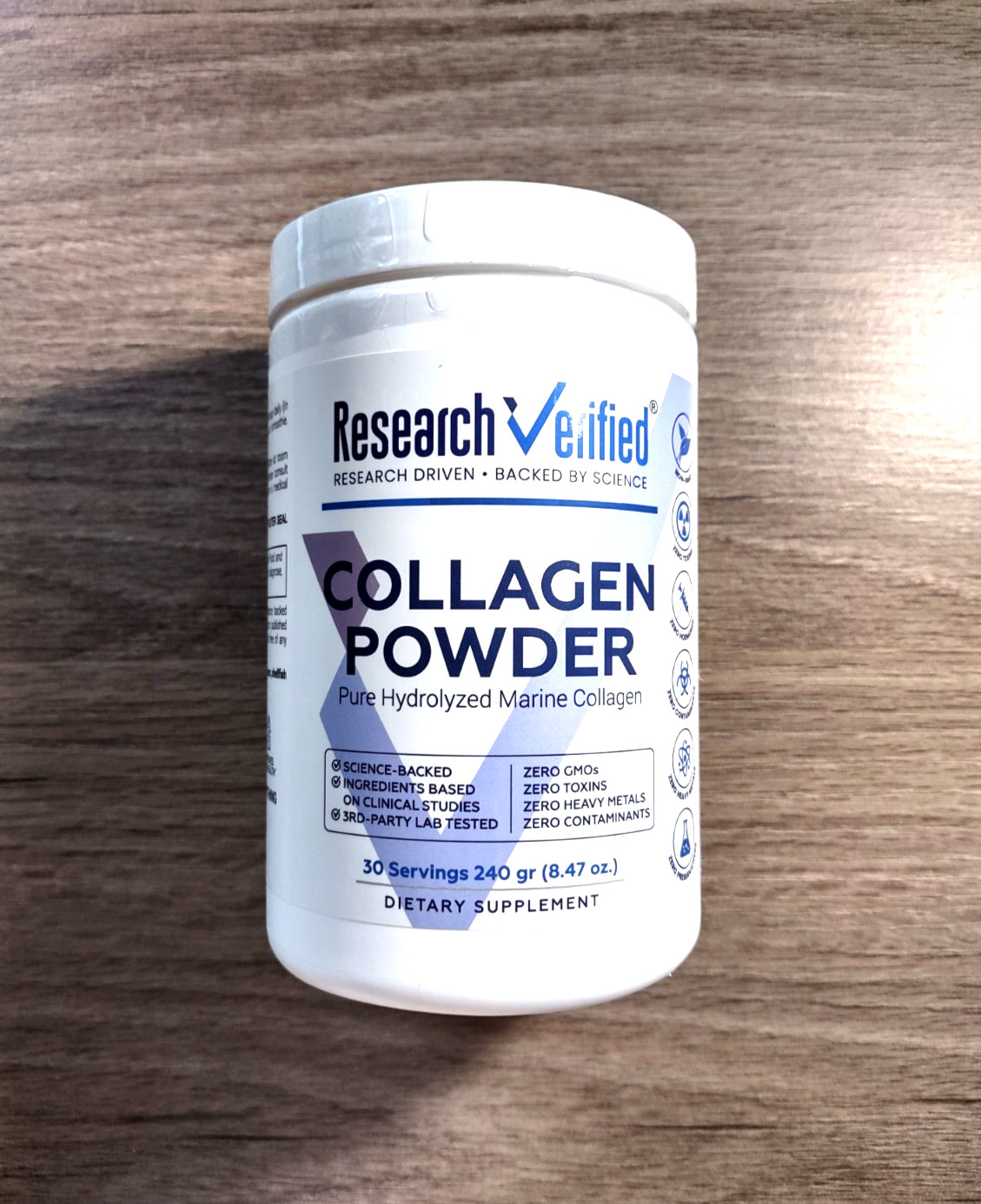 RESEARCH VERIFIED Collagen Powder Hydrolyzed Marine Collagen – 240 gr (8.47 oz.)